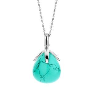 Ti Sento Turquoise and Sterling Silver Drop Pendant Charm